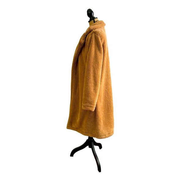 Boho Tan Lapel Neck Open Front Teddy Coat Size XL NWOT - Picture 4 of 9